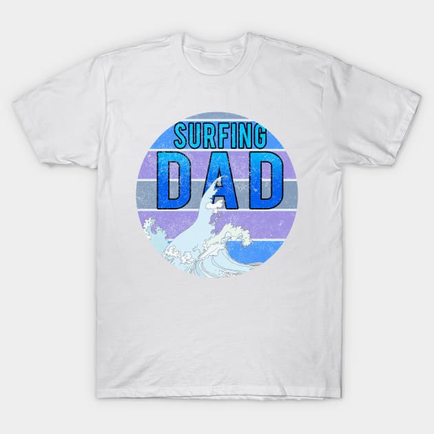 Surfing Dad // Wave blue sunset T-Shirt by PGP